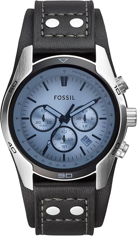 Fossil Men's Coachman Quartz Stainless Steel and Leather Chronograph Watch